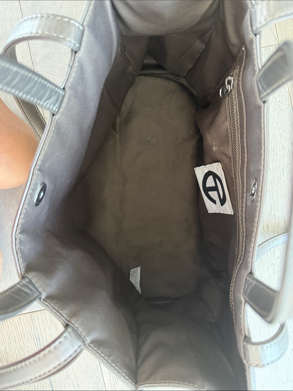 Telfar Metallic Pewter Logo Tote - Picture 7 of 9